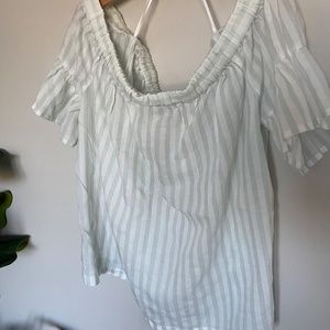 Madewell Off The Shoulder Striped Top - Small